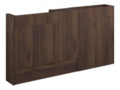 Adula Slim Basin & WC Unit with 1 Door Unit Pack 1536mm Warm Walnut (Grey Cabinet) [PLUM110866]