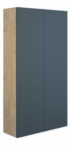 Adula Slim Wall Mounted Storage Unit (2 Door) 600mm Matt Arley Blue (Oak Cabinet) [PLUM110926]