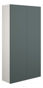 Adula Slim Wall Mounted Storage Unit (2 Door) 600mm Matt Green (Grey Cabinet) [PLUM110783]