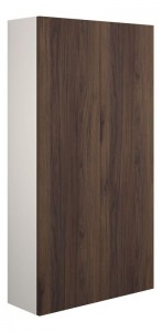 Adula Slim Wall Mounted Storage Unit (2 Door) 600mm Warm Walnut (Grey Cabinet) [PLUM110854]