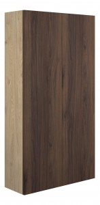 Adula Slim Wall Mounted Storage Unit (2 Door) 600mm Warm Walnut (Oak Cabinet) [PLUM110855]