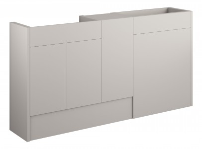 Adula Standard Basin & WC Unit with 1 Door Unit Pack 1536mm Matt Dove Grey (Grey Cabinet) [PLUM110579]