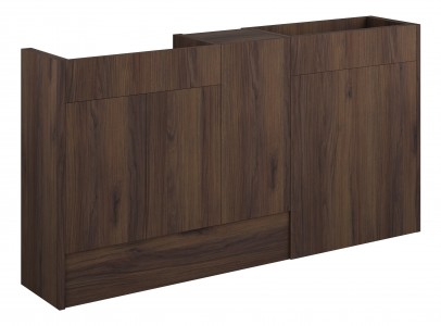 Adula Standard Basin & WC Unit with 1 Door Unit Pack 1536mm Warm Walnut (Grey Cabinet) [PLUM110863]