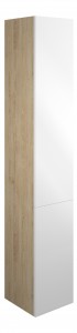 Adula Tall Unit (2 Door) 1760mm White Gloss (Oak Cabinet) [PLUM110396]