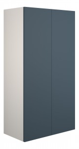 Adula Standard Wall Mounted Storage Unit (2 Door) 600mm Matt Arley Blue (Grey Cabinet) [PLUM110922]