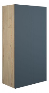 Adula Standard Wall Mounted Storage Unit (2 Door) 600mm Matt Arley Blue (Oak Cabinet) [PLUM110923]
