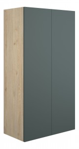 Adula Standard Wall Mounted Storage Unit (2 Door) 600mm Matt Green (Oak Cabinet) [PLUM110781]