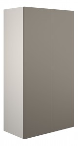 Adula Standard Wall Mounted Storage Unit (2 Door) 600mm Matt Stone (Grey Cabinet) [PLUM110709]