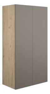 Adula Standard Wall Mounted Storage Unit (2 Door) 600mm Matt Stone (Oak Cabinet) [PLUM110710]