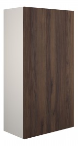 Adula Standard Wall Mounted Storage Unit (2 Door) 600mm Warm Walnut (Grey Cabinet) [PLUM110851]