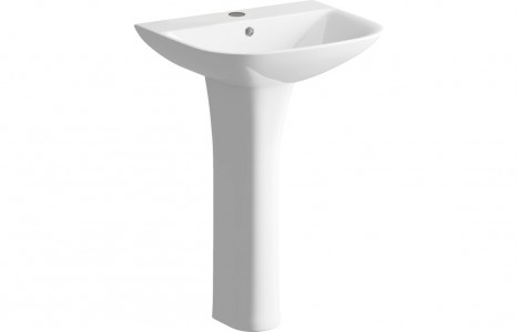 Chieta 560mm Basin & Full Pedestal White [PLUM1779]
