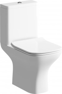 Chieta Rimless Comfort Height Close Coupled WC Pan Cistern & Soft Close Seat [PLUM108884]