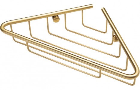 Este 1-Tier Corner Shower Caddy 210 x 188mm Brushed Brass [PLUM105486]
