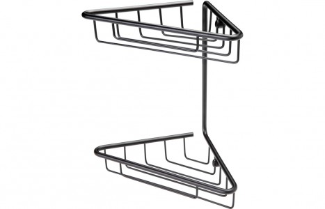 Este 2-Tier Corner Shower Caddy 210 x 195mm Matt Black [PLUM105490]