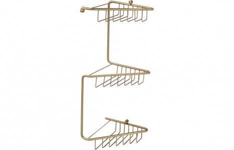 Este 3-Tier Corner Shower Caddy 200 x 180mm Brushed Brass [PLUM105488]