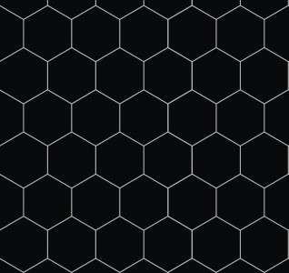 Fibo Urban Aqualock Wall Panel 2400 x 600mm (2 Pack) (Hexagonal Effect 120x100mm) Black Silk [DIWW0346]