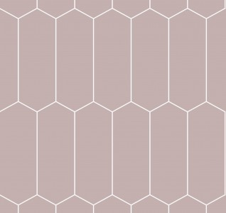 Fibo Urban Aqualock Wall Panel 2400 x 600mm (2 Pack) (Hexagonal Effect 280x100mm) Dusky Pink [DIWW0382]