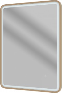 Isili Rectangular Front-Lit LED Mirror 600mm Brushed Bronze [PLUM109013]