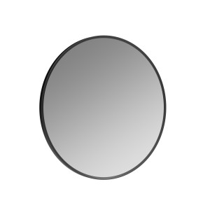 Isso Round Mirror 500mm Matt Black [PLUM106262]