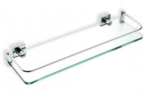 Lecce Glass Shelf 400mm with Chrome Frame [PLUM101695]