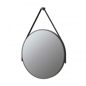 Mondove Round Mirror 600mm Matt Black [PLUM106271]