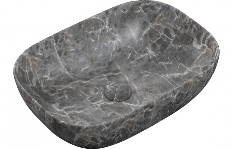 Otranto Ceramic Washbowl 460 x 330mm Grey Marble Effect [PLUM106866]