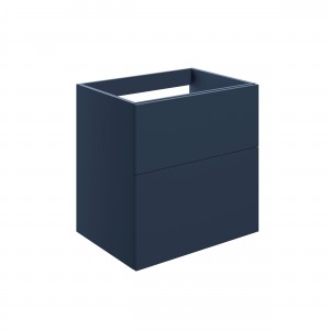 Sophia Wall Mounted Basin Unit (2 Drawer) 590mm (No Worktop) Matt Deep Blue [PLUM106205]