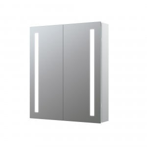 Subiaco Front-Lit LED Mirror Cabinet (Double Door) 600mm [PLUM106298]