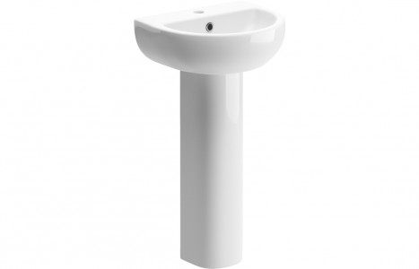 Tortona 450mm Basin & Full Pedestal White [PLUM1826]