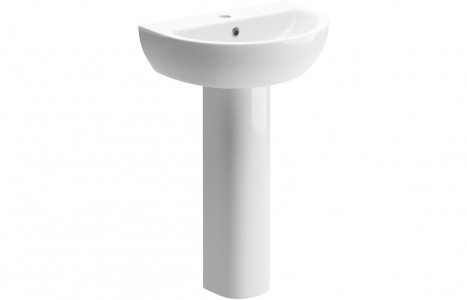 Tortona 550mm Basin & Full Pedestal White [PLUM1830]