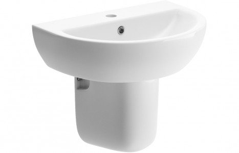 Tortona 550mm Basin & Semi Pedestal White [PLUM1831]