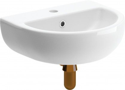 Tortona 450mm Cloakroom Basin & Brushed Bronze Bottle Trap [PLUM108876]