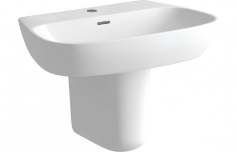 Treviso 600mm Basin & Semi Pedestal White [PLUM1810]