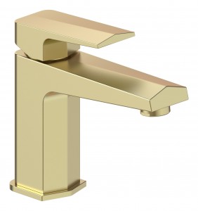 Velino Basin Mixer Tap with Waste Brushed Brass [PLUM111527]