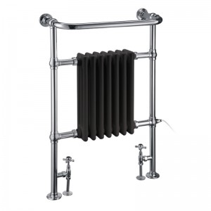 Burlington R1CHRBLA Trafalgar Towel Radiator 950 x 600mm 2047btu/475w Chrome & Matt Black