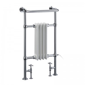 Burlington R2CHR Bloomsbury Towel Radiator 950 x 497mm 1518btu/356w Chrome & White