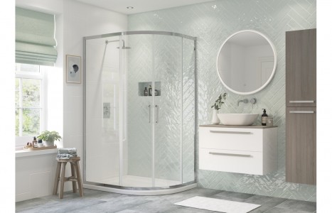 Florence 1000x800mm 2 Door Offset Quadrant [PLUM101465]