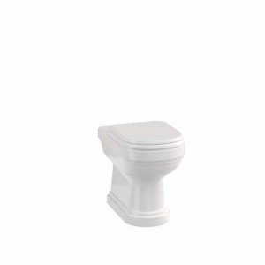 Burlington RIV12 Riviera Back-To-Wall WC Pan 420 x 356mm White (Toilet Seat NOT Included)