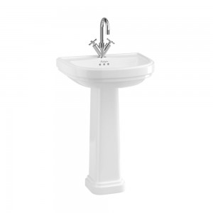 Burlington RIV6 Riviera Full Pedestal 697 x 230mm White (Basin & Brassware NOT Included)