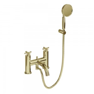 Burlington RIV4GOLD Riviera Bath Shower Mixer 2 Tapholes Gold