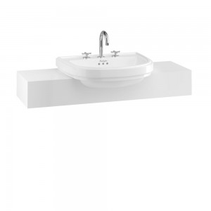 Burlington RIV51TH Riviera Semi-Inset Basin 580 x 470mm 1 Tapholes White (Work Surface & Brassware NOT Included)