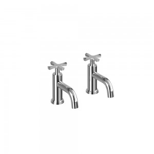 Burlington RIV7CHR Riviera Basin Pillars Taps 2 Tapholes Chrome