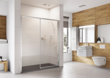 Roman Haven6 Level Access Sliding Shower Door 1100mm Right Hand - Alcove or Corner Fitting [H3LER11CS] [DOOR ONLY SIDE PANEL NOT INCLUDED]