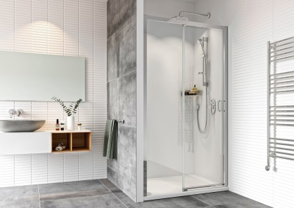Roman Haven8 Level Access Sliding Door 1700mm Right Hand - Alcove or Corner Fitting [H4LER17CS][SLIDING DOOR ONLY - SIDE PANEL NOT INCLUDED]