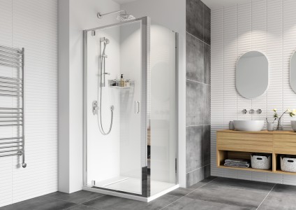 Roman Haven8 Pivot Shower Door 1000mm - Alcove or Corner Fitting [H4P10CS][PIVOT DOOR ONLY - SIDE PANEL NOT INCLUDED]