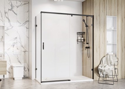 Roman Liberty 8 Sliding One Door for 1700mm Corner Fitting - Left Hand Brushed Brass [KT1D17LCBR] [DOOR SYSTEM ONLY SIDE PANEL NOT INCLUDED]