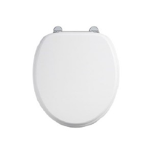 Burlington S18 Soft Close Carbamide Toilet Seat & Cover Gloss White with Chrome Hinges