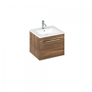 Britton S55SDC Shoreditch 550mm Wall Mounted Vanity Unit with Single Drawer Caramel (Basin & Brassware NOT Included)