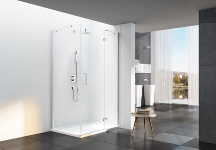 MERLYN Series 6 Corner Fitting Frameless Hinged Shower Door 1000mm+ with In-Line Panel (Side Panel NOT Included) [S6F1000CORN]