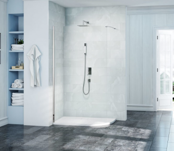 MERLYN S8CURV1000BL Series 8 Wetroom - Curved Showerwall & Shower Tray 1000mm - Left Hand